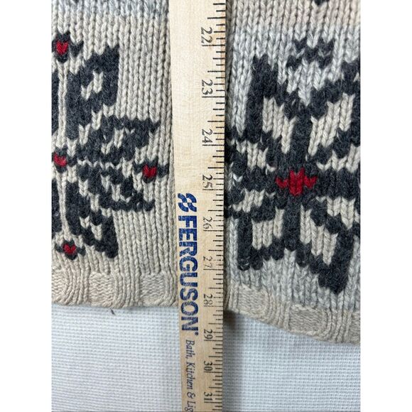 Eddie Bauer Wool Angora Nordic Snowflake Sweater Women’s M Beige Gray Fair Isle - Picture 5 of 8